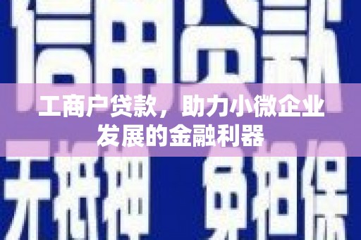 广饶工商户贷款，助力小微企业发展的金融利器