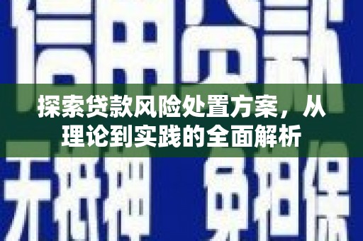 广饶探索贷款风险处置方案，从理论到实践的全面解析
