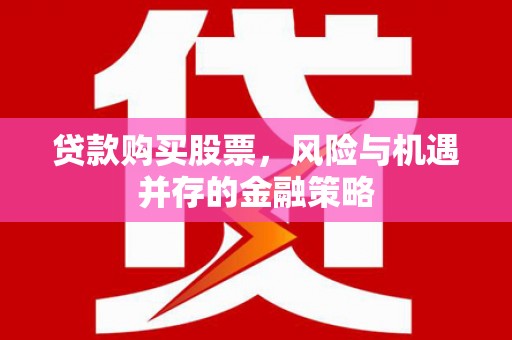 广饶贷款购买股票，风险与机遇并存的金融策略
