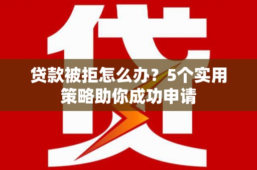 广饶贷款被拒怎么办？5个实用策略助你成功申请