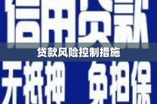 广饶贷款风险控制措施