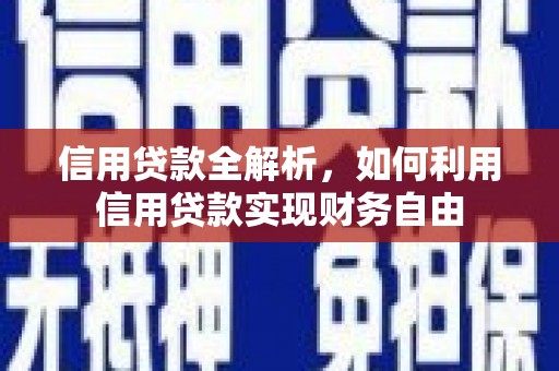 广饶信用贷款全解析，如何利用信用贷款实现财务自由